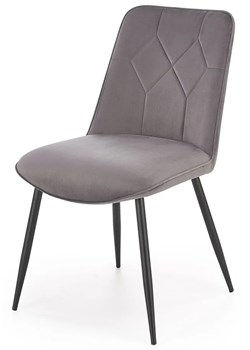 Popielate tapicerowane pikowane krzesło - Livro ze sklepu Edinos.pl w kategorii Krzesła - zdjęcie 172232664