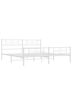 Białe metalowe łóżko małżeńskie 180x200 cm - Radina ze sklepu Edinos.pl w kategorii Łóżka i materace - zdjęcie 172232783