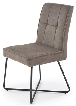 Popielate tapicerowane krzesło metalowe - Salio ze sklepu Edinos.pl w kategorii Krzesła - zdjęcie 172232833