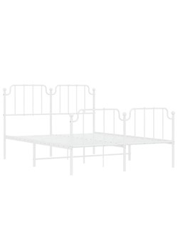 Białe metalowe łóżko małżeńskie 140x200 cm - Onex ze sklepu Edinos.pl w kategorii Łóżka i materace - zdjęcie 172232863