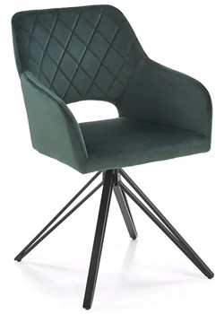 Zielone tapicerowane krzesło obrotowe - Evaris ze sklepu Edinos.pl w kategorii Krzesła - zdjęcie 172232901