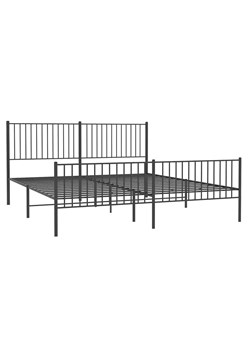 Czarne metalowe łóżko małżeńskie 200x200cm - Romaxo ze sklepu Edinos.pl w kategorii Łóżka i materace - zdjęcie 172233061