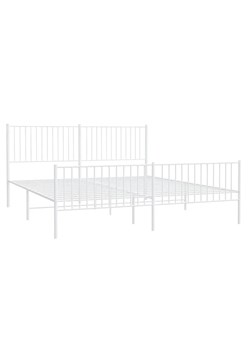 Białe metalowe łóżko 200x200 cm - Romaxo ze sklepu Edinos.pl w kategorii Łóżka i materace - zdjęcie 172233094