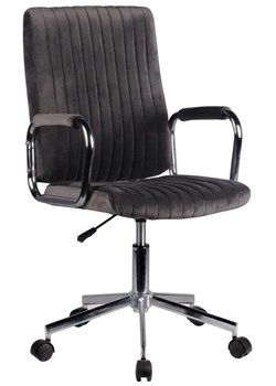 Tapicerowany szary fotel obrotowy - Tevors ze sklepu Edinos.pl w kategorii Krzesła do biurka - zdjęcie 172233212