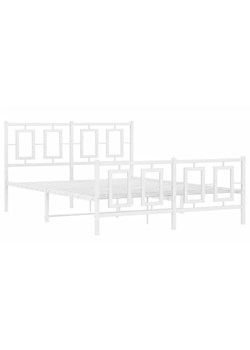 Białe metalowe łóżko małżeńskie w stylu loft 160x200 cm - Maneo ze sklepu Edinos.pl w kategorii Łóżka i materace - zdjęcie 172233371