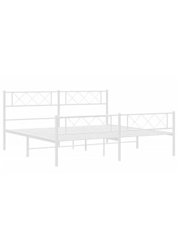 Białe nowoczesne metalowe łóżko małżeńskie 200x200 cm - Espux ze sklepu Edinos.pl w kategorii Łóżka i materace - zdjęcie 172233562