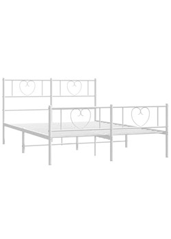 Białe metalowe łóżko rustykalne 120x200 cm - Edelis ze sklepu Edinos.pl w kategorii Łóżka i materace - zdjęcie 172233764