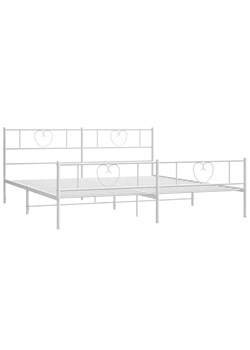 Białe metalowe łóżko małżeńskie 180x200 cm - Edelis ze sklepu Edinos.pl w kategorii Łóżka i materace - zdjęcie 172233774