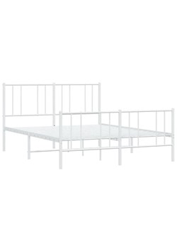 Białe metalowe łóżko małżeńskie 160x200 cm - Privex ze sklepu Edinos.pl w kategorii Łóżka i materace - zdjęcie 172233874