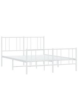 Białe metalowe łóżko małżeńskie 160x200 cm - Quzi ze sklepu Edinos.pl w kategorii Łóżka i materace - zdjęcie 172233874