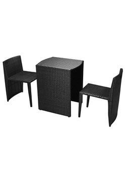 Minimalistyczny zestaw dwóch krzeseł i stołu na balkon - Zilo ze sklepu Edinos.pl w kategorii Zestawy mebli ogrodowych - zdjęcie 172234072