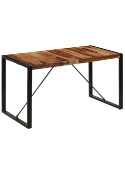 Brązowy stół z drewna sheesham 70x140 – Veriz 3X ze sklepu Edinos.pl w kategorii Stoły - zdjęcie 172234472