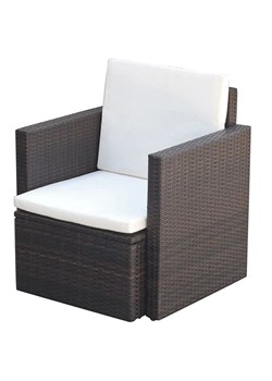 Brązowy polirattanowy fotel ogrodowy - Leslie ze sklepu Edinos.pl w kategorii Fotele ogrodowe - zdjęcie 172234753