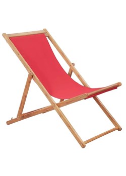 Czerwony leżak plażowy - Inglis 2X ze sklepu Edinos.pl w kategorii Leżaki ogrodowe - zdjęcie 172234880