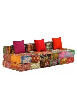Patchworkowa sofa 3-osobowa Demri 4D ze sklepu Edinos.pl w kategorii Sofy i kanapy - zdjęcie 172235020
