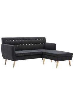 Tapicerowana pikowana sofa Larisa 2D - ciemnoszara ze sklepu Edinos.pl w kategorii Sofy i kanapy - zdjęcie 172235081