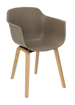 Designerskie krzesło kubełkowe Alzak - beżowe ze sklepu Edinos.pl w kategorii Krzesła - zdjęcie 172236833