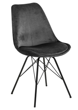 Welurowe krzesło tapicerowane Lindi 2X - szare ze sklepu Edinos.pl w kategorii Krzesła - zdjęcie 172236864