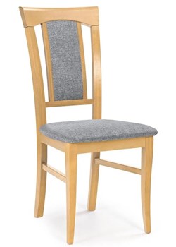 Tapicerowane krzesło drewniane dąb miodowy - Rumer ze sklepu Edinos.pl w kategorii Krzesła - zdjęcie 172236871