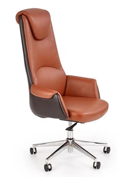 Elegancki brązowy fotel obrotowy Kazar ze sklepu Edinos.pl w kategorii Krzesła do biurka - zdjęcie 172237232