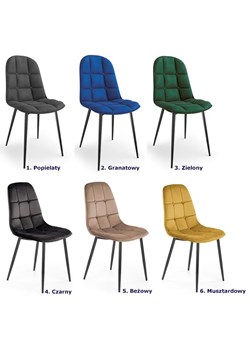 Stylowe tapicerowane krzesło pikowane Volter- zielony ze sklepu Edinos.pl w kategorii Krzesła - zdjęcie 172237600