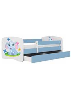 Łóżko dla chłopca z materacem Happy 2X mix 80x160 - niebieskie ze sklepu Edinos.pl w kategorii Łóżka dziecięce - zdjęcie 172238052