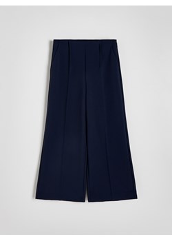 Reserved - Spodnie culotte z wiskozą - granatowy ze sklepu Reserved w kategorii Spodnie damskie - zdjęcie 172241921