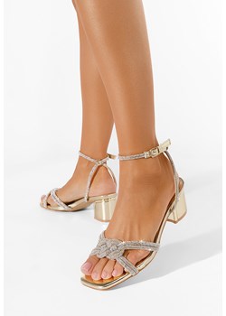 Złote eleganckie sandały Oriana ze sklepu Zapatos w kategorii Sandały damskie - zdjęcie 172242042