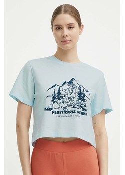 The North Face t-shirt bawełniany damski kolor niebieski NF0A87E0O0R1 ze sklepu ANSWEAR.com w kategorii Bluzki damskie - zdjęcie 172243850