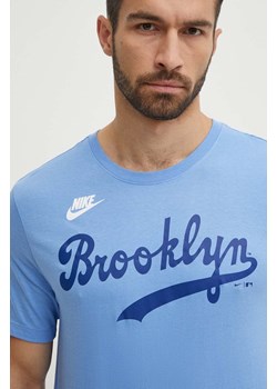 Nike t-shirt bawełniany Brooklyn Dodgers męski kolor niebieski z nadrukiem ze sklepu ANSWEAR.com w kategorii T-shirty męskie - zdjęcie 172243983