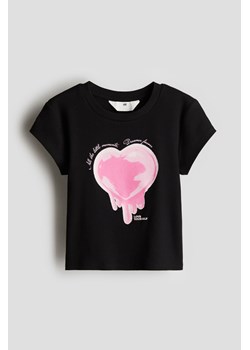 H & M - T-shirt w prążki - Czarny ze sklepu H&M w kategorii Bluzki dziewczęce - zdjęcie 172244870