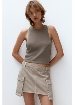 H & M - Dzianinowy top bez rękawów - Beżowy ze sklepu H&M w kategorii Bluzki damskie - zdjęcie 172244874