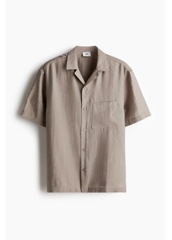 H & M - Koszula z domieszką lyocellu Regular Fit - Brązowy ze sklepu H&M w kategorii Koszule męskie - zdjęcie 172244893