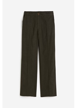 H & M - Spodnie z domieszką lnu - Zielony ze sklepu H&M w kategorii Spodnie damskie - zdjęcie 172244913