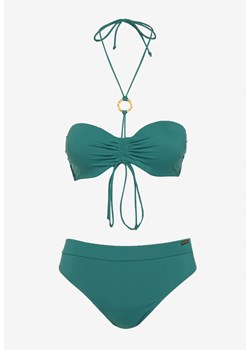 Zielone Bikini Figi i Usztywniany Biustonosz z Regulowanymi Ramiączkami Ozdobiony Sznurkiem Rosbia ze sklepu Renee odzież w kategorii Stroje kąpielowe - zdjęcie 172246940
