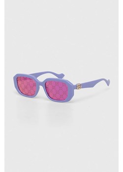 Gucci okulary przeciwsłoneczne damskie kolor fioletowy ze sklepu ANSWEAR.com w kategorii Okulary przeciwsłoneczne damskie - zdjęcie 172249261