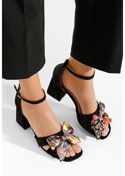 Czarne sandały na słupku Egota ze sklepu Zapatos w kategorii Sandały damskie - zdjęcie 172249442