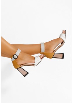 Białe sandały damskie na słupku Emina ze sklepu Zapatos w kategorii Sandały damskie - zdjęcie 172249471