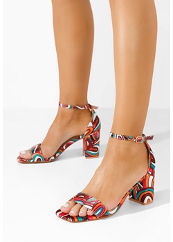 Wielokolorowy sandały na słupku Miki V3 ze sklepu Zapatos w kategorii Sandały damskie - zdjęcie 172249472