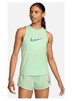 Damska koszulka bez rękawów do biegania z nadrukiem Nike One - Zieleń ze sklepu Nike poland w kategorii Bluzki damskie - zdjęcie 172249851