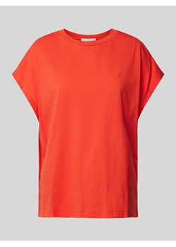 T-shirt z prążkowanym,okrągłym dekoltem model ‘INAARA’ ze sklepu Peek&Cloppenburg  w kategorii Bluzki damskie - zdjęcie 172250361