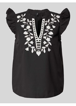 Bluzka z rękawami z falbaną model ‘VACATION’ ze sklepu Peek&Cloppenburg  w kategorii Bluzki damskie - zdjęcie 172250490