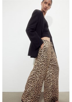 H & M - Szerokie spodnie z wiskozy - Beżowy ze sklepu H&M w kategorii Spodnie damskie - zdjęcie 172250900