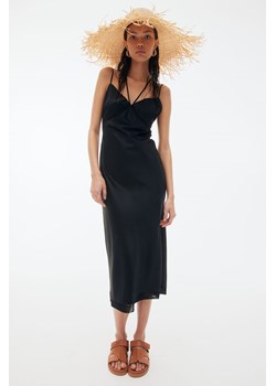 H & M - Satynowa sukienka na ramiączkach - Czarny ze sklepu H&M w kategorii Sukienki - zdjęcie 172250922