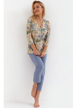 Rozpinana piżama damska w kwiaty 264, Kolor błękitny-wzór, Rozmiar S, Cana ze sklepu Primodo w kategorii Piżamy damskie - zdjęcie 172251624