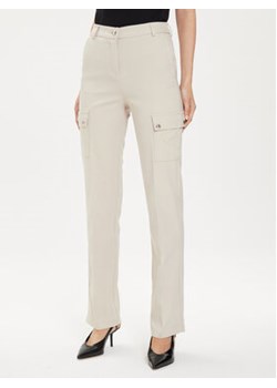 Morgan Spodnie materiałowe 241-PAZZA.F Beżowy Slim Fit ze sklepu MODIVO w kategorii Spodnie damskie - zdjęcie 172254571