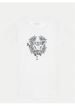 Guess T-Shirt J4RI19 K6YW4 Biały Regular Fit ze sklepu MODIVO w kategorii Bluzki dziewczęce - zdjęcie 172254683