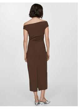 Mango Sukienka koktajlowa Twisted 67085747 Brązowy Slim Fit ze sklepu MODIVO w kategorii Sukienki - zdjęcie 172255014