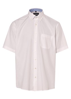 Van Graaf Koszula męska - Łatwe prasowanie Mężczyźni Regular Fit Bawełna biały jednolity ze sklepu vangraaf w kategorii Koszule męskie - zdjęcie 172255924