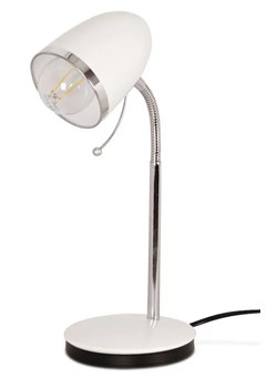 Biała stylowa lampka na biurko - S272-Harlet ze sklepu Edinos.pl w kategorii Lampy stołowe - zdjęcie 172256901